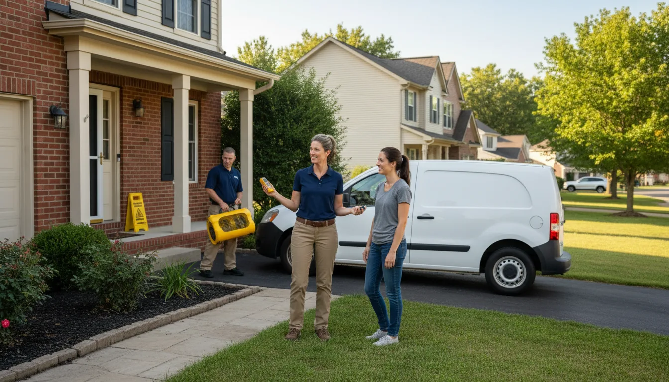 Residential water damage restoration in Dewey, IL